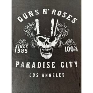 Guns N Roses Paradise City Graphic T-Shirt Black #xl Skull Band Tee
